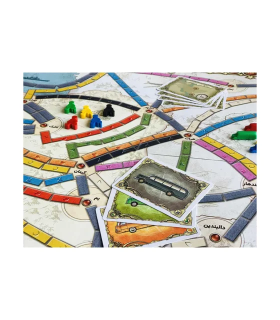جعبه بازی فکری شاهراه هوپا – نسخه ایرانی Ticket to Ride با مسیرهای جذاب ایران