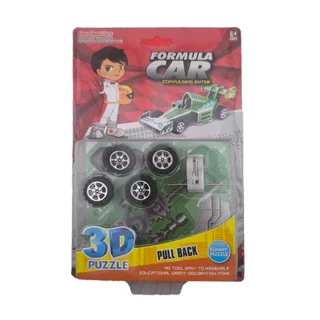 پازل ماشین ساختنی مسابقه ای سبز 3 بعدی 3D formula با موتور عقب کش بالای ۶ سال